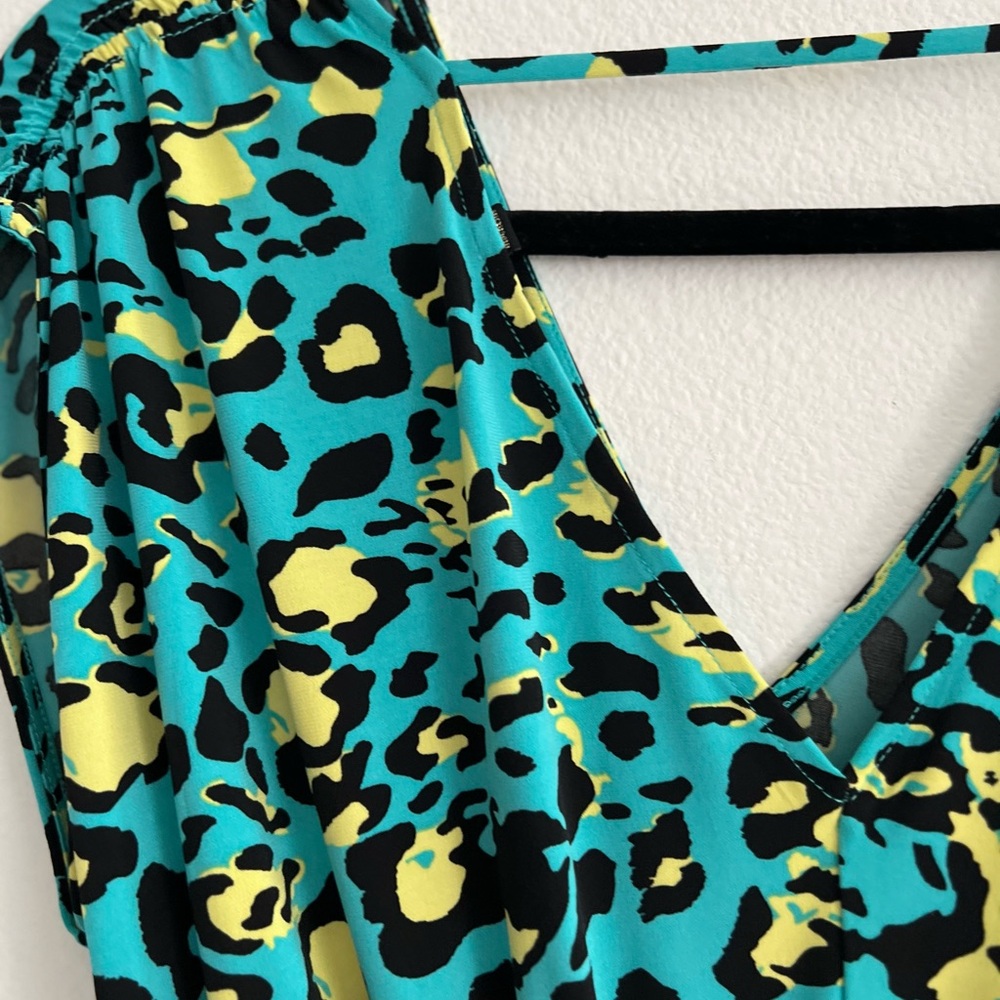 IMAN Blue and Yellow Sundress V-Neck - Picture 7 of 11